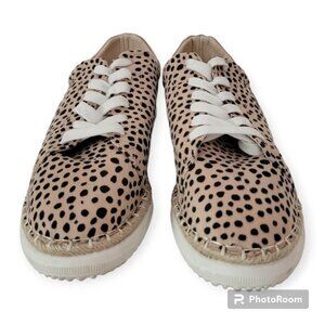 Ccocci Womens Leopard Print Tie Up Sneakers Size 10 US